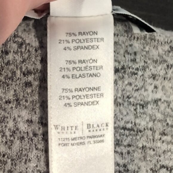 WHBM Cape Poncho Sweater Boat Neck Bordered Contrast Two Tone Heathered Knit - Picture 12 of 13